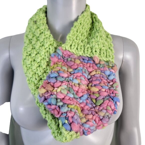 Pastel Wool Cowl Women Winter Accessories Crochet Knit Handmade Scarf Spring New - Picture 1 of 10